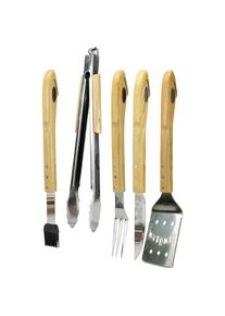 JIM BEAM BBQ Grillbesteck-Set, (5 tlg.), Geschenkset silberfarben Grillbesteck-Sets