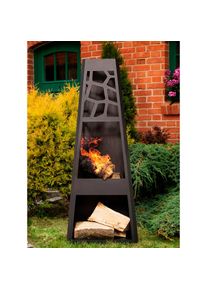 Dobar Feuerstelle &raquo;Design XL&laquo;, Gartenkamin, BxLxH: 48x30, 5x124 cm grau Feuerk&ouml;rbe