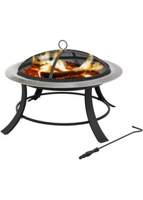 Tepro Feuerstelle &raquo;Silver City&laquo;, BxLxH: 74x74x10 cm grau Feuerk&ouml;rbe