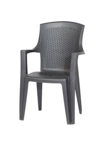 ProGarden Gartensessel »Eden«, (Set, 2 St.), bestehend aus 2 Stapelsesseln grau anthrazit