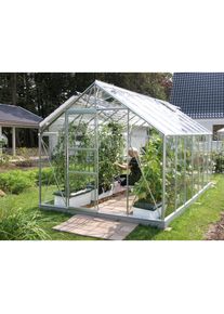 Vitavia Gew&auml;chshaus &raquo;Merkur 11500&laquo;, (Set, mit Fundamentrahmen) silberfarben Gew&auml;chsh&auml;user