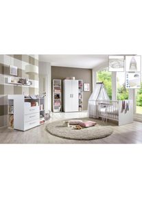 BMG M&Ouml;BEL BMG Babyzimmer-Komplettset &raquo;Luis&laquo;, 11-teilig wei&szlig; Wei&szlig;/Textil-Set Elefanten-Motiv