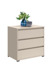 CARRYHOME Kommode , Kaschmir , Holzwerkstoff , 3 Schublade(n) Schubladen , 80x79x48 cm , Kleinm&ouml;bel, Kommoden, Kommoden