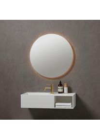 Loevschall, Badspiegel &raquo;Herning Rund, Spiegel mit Hintergrundbeleuchtung&laquo; Badezimmerspiegel mit LED Beleuchtung, silberfarben, Spiegelglas, B/H/T: 70 