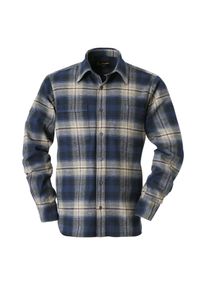 Pike Brothers Herren-Flanellhemd Blau kariert L