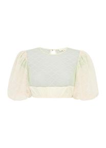 Kr&uuml;ger Dirndl Kr&uuml;ger Madl, Femmes Blouse folklorique, beige / bleu clair