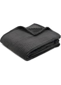 Gözze Wohndecke »Feincord Kuscheldecke« flauschig weich und wohlig warm , grau , Gözze , Obermaterial: 100% Polyester