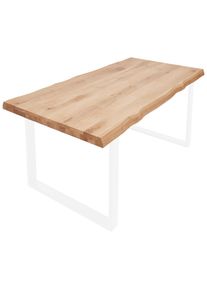 Valdera Tischplatte , Eichefarben , Holz , Wildeiche , massiv , rechteckig , 90x6x180 cm ,