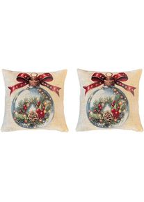Kissenhülle »CHRISTMAS BALL« mit Füllung, Gobelin , Home Wohnideen , Obermaterial: 53% Baumwolle, 47% Polyester. Füllung: 100% Polyester