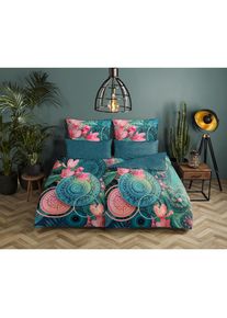 Kissenhülle »Zarha« Baumwolle, Mako-Satin, 40x80, 1 Stück, Reissverschluss, Petrol , HIP , Obermaterial: 100% Baumwolle