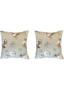 Kissenhülle »FELIZ NAVIDAD« ohne Füllung, Dekostoff bedruckt, SET , Home Wohnideen , Obermaterial: 50% Baumwolle, 50% Polyester