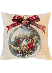 Kissenhülle »CHRISTMAS BALL« ohne Füllung, Gobelin , bunt , Home Wohnideen , Obermaterial: 53% Baumwolle, 47% Polyester