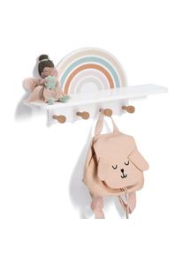 Garderobenleiste »MDF / Kiefer« inkl. 4 Kleiderhaken aus Kiefer , bunt , zeller Present