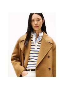 Tommy Hilfiger, Unisex, Kurzmantel &raquo;DF WOOL BLEND REG PEACOAT&laquo; mit Wolle, desert khaki, 36, Cabanmantel von Tommy Hilfiger Womanswear