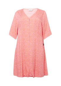 Fransa Curve Kleid 'Elise' Damen Gr&ouml;&szlig;e 54 orange / rosa / wei&szlig; Winterkleid