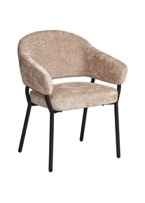 Mid.you Armlehnstuhl , Beige , Holz, Metall, Textil , Pappel , Sperrholz , Rundrohr , 60x80x62 cm , Esszimmer, St&uuml;hle, Polsterst&uuml;hle