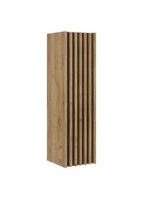 Mid.you Midischrank , Schwarz, Eichefarben, Goldfarben , Holzwerkstoff , 3 F&auml;cher , 35x125x36 cm , h&auml;ngend , Badezimmer, Badm&ouml;belsets & -serien, Badm&ouml;belserien