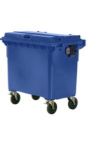 M&uuml;llcontainer aus Kunststoff, DIN EN 840, Volumen 660 l, BxHxT 1360 x 1235 x 765 mm, blau