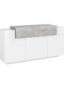 Inosign , Sideboard »Coro, Kommode, Schrank, Kredenz, grifflos mit Einlegeböden« mit 1 klappe, 3 Türen, Doppeltiefe B/T/H 160x45x85,6cm , weiss ,...