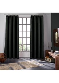 Verdunkelungsvorhang »Bela« Kräuselband 1 Stk. tlg. blickdicht, meliert, verschiedene Grössen , grau , Bruno Banani , Obermaterial: 100% Polyester