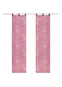 my home, my home Schiebegardine &raquo;Anna&laquo; Schlaufen 1 Stk. tlg. Inkl. Beschwerungsstange, bordeaux, Ausbrenner, Polyester, Viskose