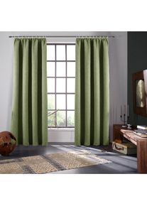 Verdunkelungsvorhang »Bela« Kräuselband 1 Stk. tlg. blickdicht, meliert, verschiedene Grössen , grün , Bruno Banani , Obermaterial: 100% Polyester