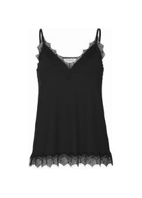 rosemunde, Unisex, rosemunde Unterhemd &raquo;Billie Strap Top&laquo; Vintage-Spitzenbesatz an Ausschnitt und Saum, feminin, Polyestermix, schwarz, 44, N-Gr, 
