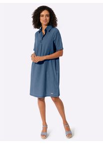 WITT Damen Jeanskleid in A-Form, blue-stone-washed, Gr&ouml;&szlig;e 54, 100% Baumwolle