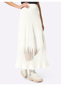 WITT Damen Strickrock, ecru, Gr&ouml;&szlig;e 23, 47% Baumwolle, 47% Modal, 5% Polyester, 1% metallisierte Fasern