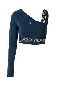 Nike Sportshirt 'Pro Shine' Damen, navy / grau / wei&szlig;, Gr&ouml;&szlig;e L