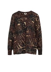 WE Fashion Bluse Damen Gr&ouml;&szlig;e XS camel / dunkelbraun / schwarz