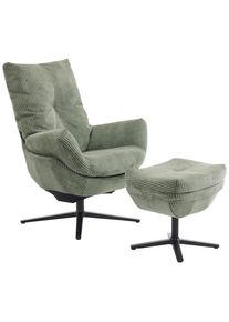 CARRYHOME Relaxsesselset , Gr&uuml;n, Schwarz , Metall, Textil , 77x100x78 cm , erweiterbar (Typenauswahl), Relaxfunktion , Wohnzimmer, Sessel, Relaxsessel