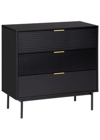 Livetastic Kommode , Schwarz, Goldfarben , Metall , 3 Schublade(n) Schubladen , 80x80x40 cm , Kleinm&ouml;bel, Kommoden, Kommoden