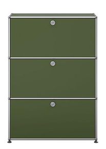 USM Haller Highboard mit 3 Klappen – QUICK SHIP Olivgrün