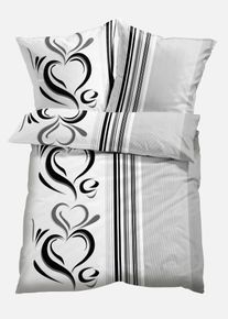 Linon-Bettw&auml;sche in grau, 135x200 cm, 100% Baumwolle, bonprix