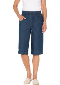 Damen Jeansbermudas mit gesmoktem Dehnbund blue-stone-washed