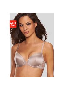 Lascana, Lascana Push-up-BH &raquo;Alana&laquo; mit hohem Seidenanteil und edler Spitze, Dessous, sand, 85, Cup A, Push-up-BH