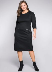 sheego Witt Damen Etuikleid in Milano-Qualit&auml;t, schwarz, Gr&ouml;&szlig;e 56, 70% Polyester, 25% Viskose, 5% Elasthan