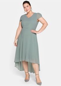 sheego Witt Damen Abendkleid mit Flügelärmeln, eukalyptus, Größe 58, 100% Polyester