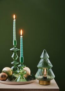 Stabkerzen in gedrehter Form (6er Pack) in gr&uuml;n, 20 cm, bonprix