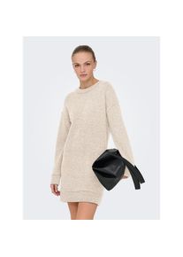 Only, Unisex, Only Midikleid &raquo;ONLHAZEL LS O-NECK DRESS BF KNT&laquo; Sommerkleid, wei&szlig;cap gray detail:melange, L, N-Gr, Kleid in Midil&auml;nge von Only