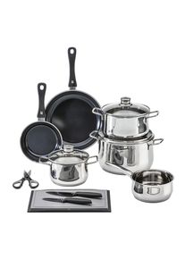 WMF Kochtopfset , Edelstahlfarben , Metall , 10-teilig , 16 cm,20 cm,16 cm , 2 l,3,7 l,6,5 l,1,5 l , bauchig , backofengeeignet, rostfrei, breiter Sch&uuml;ttrand, geschmacksneutral, s&auml;urefest, TransTherm&reg;-Allherdboden,backofengeeignet , Kochgeschirr, T&ouml;pfe, Topfsets