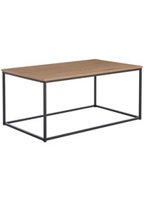 Mid.you Couchtisch , Schwarz, Eichefarben , Metall, Holzwerkstoff , rechteckig , Flachrohr , 60x45x100 cm , Wohnzimmer, Wohnzimmertische, Couchtische, Couchtische Metall