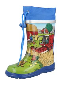 Beck Gummistiefel 'Bauernhof' Jungen Gr&ouml;&szlig;e 23 sand / royalblau / dunkelgrau / gr&uuml;n / rot