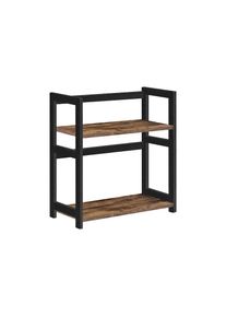 Regal »2 Ebenen, Braun/Schwarz« , braun , Songmics