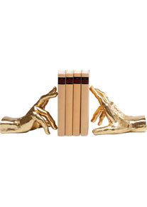 KARE Design, Buchst&uuml;tze &raquo;Buchst&uuml;tze Holding Fingers (2/Set)&laquo;, goldfarben, Polyresin