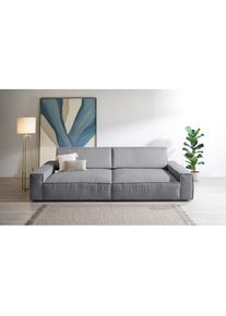 Home Affaire Big-Sofa »NEU: SHERWOOD XXL, Big-Sofa (316cm), extra tiefe Sitzfläche 95 cm« bequemer Sitzkomfort, Cord u. Leinenoptik, Kedernaht , grau , Home...