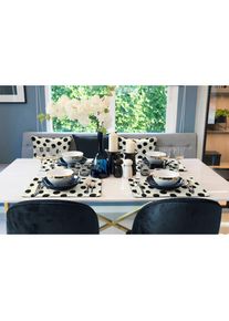 Adam, Platzset &raquo;Dots&laquo; GOTS organic,zertifiziert durch CERES 0242,Made in Germany, natur, schwarz, Obermaterial: 73% Leinen, 27% Baumwolle, 2 Stk.