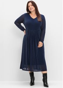 sheego Witt Damen Abendkleid mit Effektgarn, Saphir, Größe 44, 70% Polyamid, 20% metallisierte Fasern, 10% Elasthan