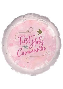 Palloncino foil Comunione rosa 46cm
